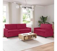 vidaXL Juego de Sofá 2 uds. Rojo vino Terciopelo