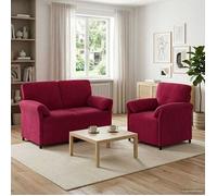 vidaXL Juego de Sofá 2 uds. Rojo Vino Terciopelo