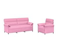 vidaXL Juego de Sofá 2 uds. Rosa Tela