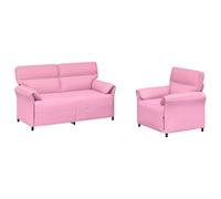 vidaXL Juego de Sofá 2 uds. Rosa Tela