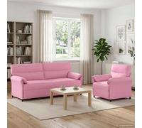 vidaXL Juego de Sofá 2 uds. Rosa Tela