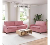 vidaXL Juego de Sofá 2 uds. Rosa Terciopelo
