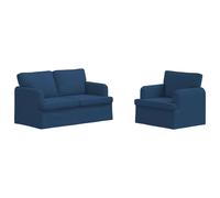 vidaXL Juego de Sofá 2 uds. tela 144 x 80 x 85 cm Multicolor Azul