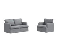 vidaXL Juego de Sofá 2 uds. tela 144 x 80 x 85 cm Multicolor Gris claro