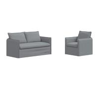 vidaXL Juego de Sofá 2 uds. Tela 156 x 82 x 85 cm Multicolor Gris claro