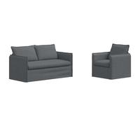 vidaXL Juego de Sofá 2 uds. Tela 156 x 82 x 85 cm Multicolor Gris oscuro