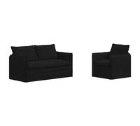 vidaXL Juego de Sofá 2 uds. Tela 156 x 82 x 85 cm Multicolor Negro