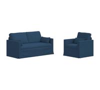 vidaXL Juego de Sofá 2 uds. tela 158 x 78 x 80 cm Multicolor Azul