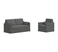 vidaXL Juego de Sofá 2 uds. tela 158 x 78 x 80 cm Multicolor Gris oscuro