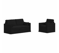 vidaXL Juego de Sofá 2 uds. tela 158 x 78 x 80 cm Multicolor Negro