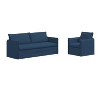 vidaXL Juego de Sofá 2 uds. Tela 196 x 82 x 85 cm Multicolor Azul