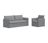 vidaXL Juego de Sofá 2 uds. Tela 196 x 82 x 85 cm Multicolor Gris claro