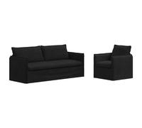 vidaXL Juego de Sofá 2 uds. Tela 196 x 82 x 85 cm Multicolor Negro