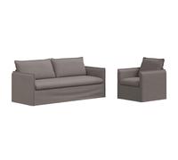 vidaXL Juego de Sofá 2 uds. Tela 196 x 82 x 85 cm Multicolor Topo