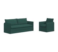 Juego De Sofá 2 Pcs Verde Oscuro 196 X 82 X 85 Cm Tela Vidaxl