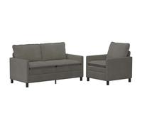 vidaXL Juego de Sofá 2 uds. Tela Multicolor Gris claro