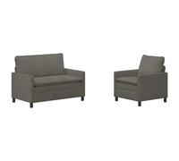 vidaXL Juego de Sofá 2 uds. Tela Multicolor Gris claro