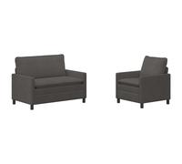 vidaXL Juego de Sofá 2 uds. Tela Multicolor Gris oscuro