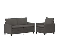 vidaXL Juego de Sofá 2 uds. Tela Multicolor Gris oscuro