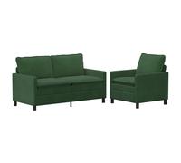 vidaXL Juego de Sofá 2 uds. Tela Multicolor Verde selva