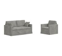 vidaXL Juego de Sofá 2 uds. Terciopelo 158 x 78 x 80 cm Multicolor Gris claro