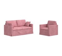 vidaXL Juego de Sofá 2 uds. Terciopelo 158 x 78 x 80 cm Multicolor Rosa