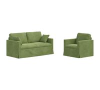 vidaXL Juego de Sofá 2 uds. Terciopelo 158 x 78 x 80 cm Multicolor Verde claro