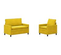 vidaXL Juego de Sofá 2 uds. Terciopelo Multicolor Amarillo