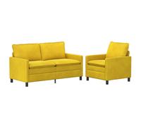 vidaXL Juego de Sofá 2 uds. Terciopelo Multicolor Amarillo