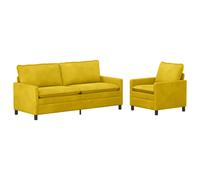 vidaXL Juego de Sofá 2 uds. Terciopelo Multicolor Amarillo
