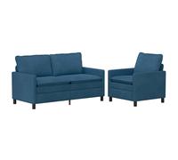vidaXL Juego de Sofá 2 uds. Terciopelo Multicolor Azul