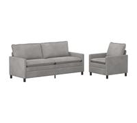 vidaXL Juego de Sofá 2 uds. Terciopelo Multicolor Gris claro