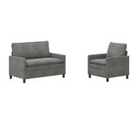 vidaXL Juego de Sofá 2 uds. Terciopelo Multicolor Gris oscuro