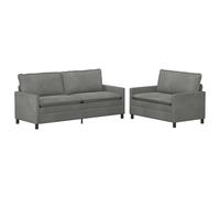 Juego de Sofá 2 pcs Gris oscuro Terciopelo