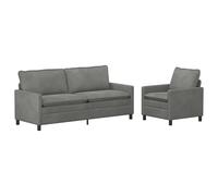 vidaXL Juego de Sofá 2 uds. Terciopelo Multicolor Gris oscuro