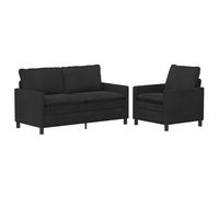 vidaXL Juego de Sofá 2 uds. Terciopelo Multicolor Negro