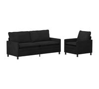 vidaXL Juego de Sofá 2 uds. Terciopelo Multicolor Negro