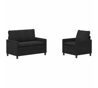 vidaXL Juego de Sofá 2 uds. Terciopelo Multicolor Negro