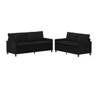 vidaXL Juego de Sofá 2 uds. Terciopelo Multicolor Negro