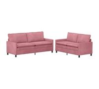 vidaXL Juego de Sofá 2 uds. Terciopelo Multicolor Rosa
