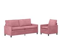 vidaXL Juego de Sofá 2 uds. Terciopelo Multicolor Rosa