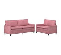 vidaXL Juego de Sofá 2 uds. Terciopelo Multicolor Rosa