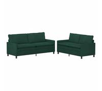 vidaXL Juego de Sofá 2 uds. Terciopelo Multicolor Verde oscuro