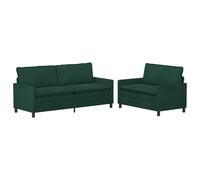 vidaXL Juego de Sofá 2 uds. Terciopelo Multicolor Verde oscuro