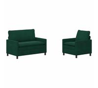 vidaXL Juego de Sofá 2 uds. Terciopelo Multicolor Verde oscuro