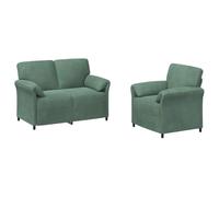 vidaXL Juego de Sofá 2 uds. Verde Mar Terciopelo