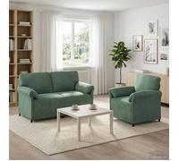 vidaXL Juego de Sofá 2 uds. Verde Mar Terciopelo