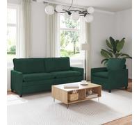 Juego De Sofá 2 Pcs Verde Oscuro Terciopelo Vidaxl