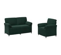 vidaXL Juego de Sofá 2 uds. Verde Oscuro Terciopelo