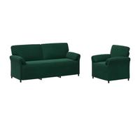 vidaXL Juego de Sofá 2 uds. Verde Oscuro Terciopelo